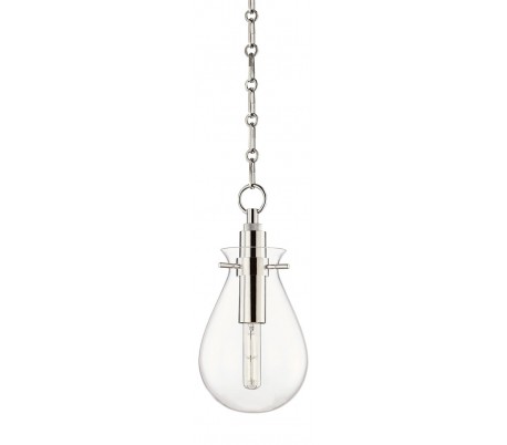 Ivy Loftlampe i stål og glas Ø19 cm 1 x E27 - Antik messing/Klar