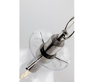 Ivy Loftlampe i stål og glas Ø32 cm 1 x E27 - Antik messing/Klar 2