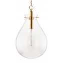 Ivy Loftlampe i stål og glas Ø32 cm 1 x E27 - Antik messing/Klar