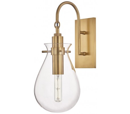 Bowery Væglampe i stål og tekstil H54,6 cm 1 x E14 - Aldret bronze/Hvid