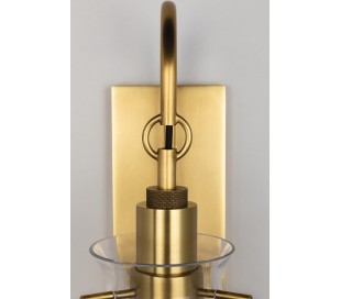 Bowery Væglampe i stål og tekstil H54,6 cm 1 x E14 - Aldret bronze/Hvid 2