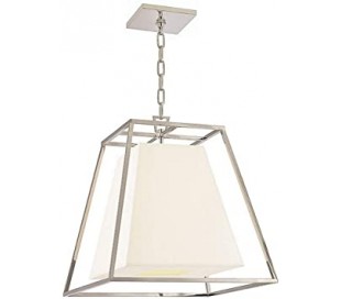 Eldridge Loftlampe i stål og glas Ø39,4 cm 1 x E27 - Antik messing/Opalhvid 2