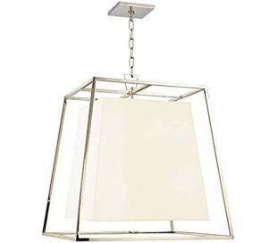 Kyle Loftlampe i stål og tekstil 43,2 x 43,2 cm 4 x E14 - Poleret nikkel/Hvid 2