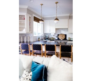 Kyle Loftlampe i stål og tekstil 61 x 61 cm 6 x E14 - Poleret nikkel/Hvid 2