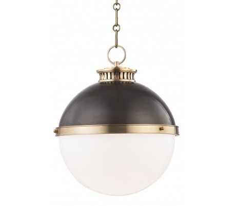 Latham Loftlampe i stål og glas Ø24,1 cm 1 x E27 - Aldret bronze/Opalhvid