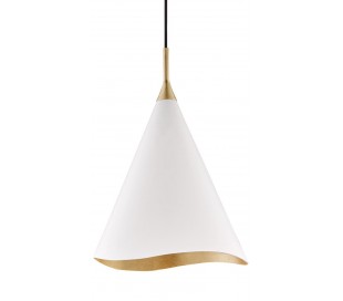 Latham Loftlampe i stål og glas Ø37,5 cm 1 x E27 - Aldret bronze/Opalhvid