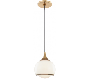 Latham Loftlampe i stål og glas Ø24,1 cm 1 x E27 - Aldret bronze/Opalhvid 2