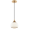 Latham Loftlampe i stål og glas Ø24,1 cm 1 x E27 - Aldret bronze/Opalhvid