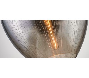 West End Loftlampe i stål og glas Ø32 cm 1 x E27 - Aldret bronze/Smoked rain 2