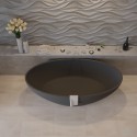 Ideavit Solidellipse fritstående badekar 180 x 88 cm Solid surface - Mat mørkegrå