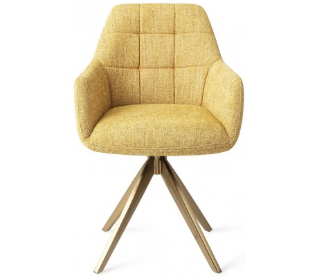 2 x Noto Rotérbare Spisebordsstole H86 cm polyester - Sort/Gul