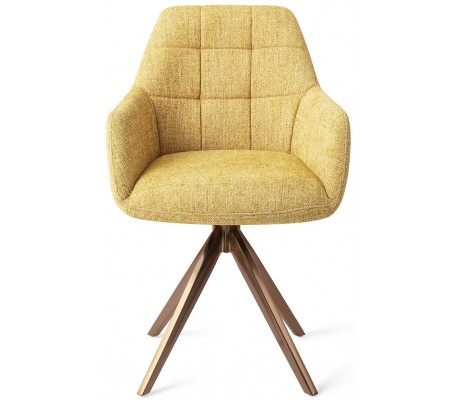 2 x Noto Rotérbare Spisebordsstole H86 cm polyester - Guld/Gul