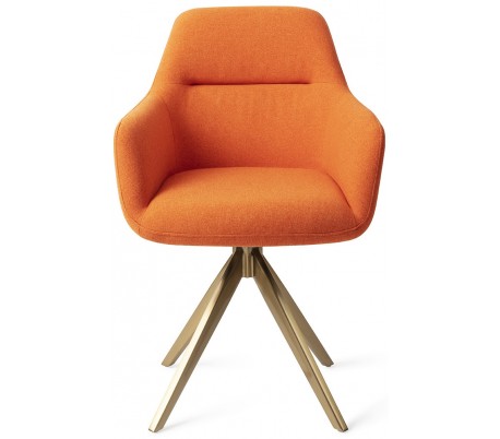 2 x Kinko Rotérbare Spisebordsstole H84 cm polyester - Sort/Mandarin