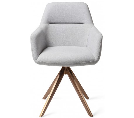 2 x Kinko Rotérbare Spisebordsstole H84 cm polyester - Guld/Grå