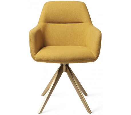 2 x Kinko Rotérbare Spisebordsstole H84 cm polyester - Guld/Mørkegrå