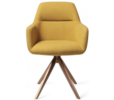 2 x Kinko Rotérbare Spisebordsstole H84 cm polyester - Guld/Sennepsgul