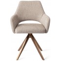 2 x Yanai Rotérbare Spisebordsstole H86 cm polyester - Guld/Sandgrå