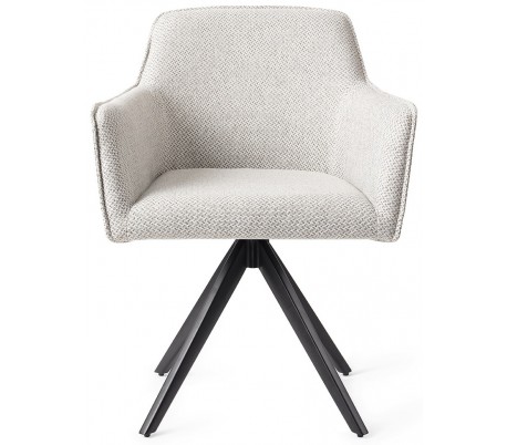 2 x Hofu Rotérbare Spisebordsstole H82 cm polyester - Sort/Lys valnød