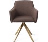 2 x Hofu Rotérbare Spisebordsstole H82 cm polyester - Guld/Lerbrun