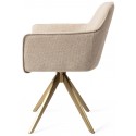2 x Hofu Rotérbare Spisebordsstole H82 cm polyester - Guld/Lerbrun