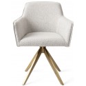 2 x Hofu Rotérbare Spisebordsstole H82 cm polyester - Guld/Lys valnød