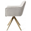 2 x Hofu Rotérbare Spisebordsstole H82 cm polyester - Guld/Lys valnød