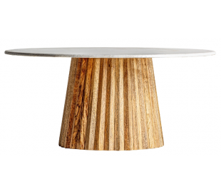 Rustikt spisebord i mangotræ og sten H75 cm x Ø120 cm - Natur/Grå