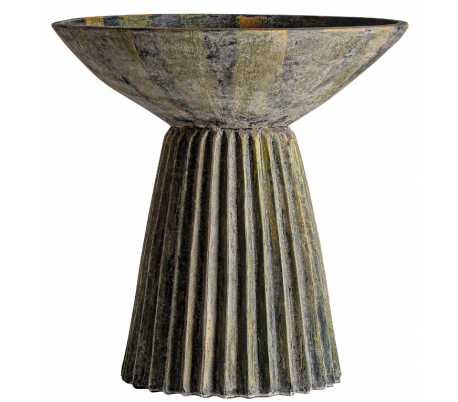 Rustikt spisebord i mangotræ og rattan H76 cm x Ø150 cm - Natur