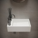 Ideavit Solidcube vægmonteret håndvask 50 x 30 cm Solid surface - Mat hvid