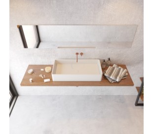 Ideavit Solidtop bordmonteret håndvask 80 x 40 cm Solid surface - Mat hvid