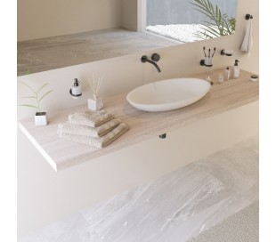 Ideavit Solidcliff-70 bordmonteret håndvask 70 x 35 cm Solid surface - Mat hvid 2