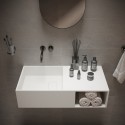 Ideavit Solidplan vægmonteret håndvask 80 x 40 cm Solid surface - Mat hvid