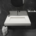 Ideavit Solidsquare vægmonteret håndvask 90 x 46 cm Solid surface - Mat hvid