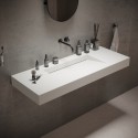 Ideavit Solidsquare vægmonteret håndvask 120 x 46 cm Solid surface - Mat hvid