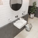 Ideavit Solidbrio vægmonteret håndvask 45 x 33 cm Solid surface - Mat hvid