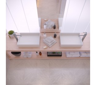 Ideavit Solidthin bordmonteret håndvask 40 x 40 cm Solid surface - Mat hvid 2