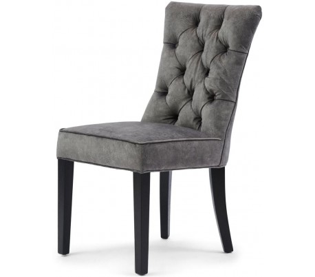 Spisebordsstol i polyester og træ H99 cm - Sort/Trøffel