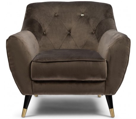 Bal Harbour Lænestol i velour B110 cm - Sort/Støvet pink