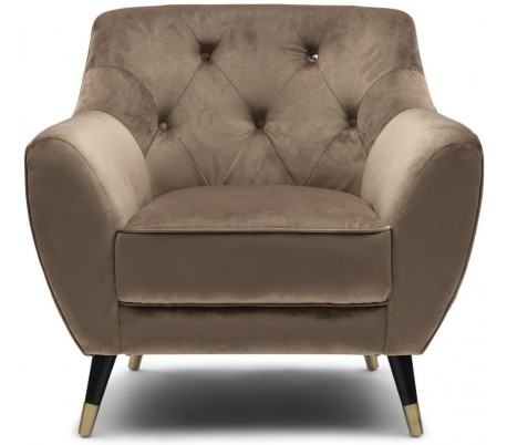 Modena Lænestol i velour B89 cm - Sort/Antracit