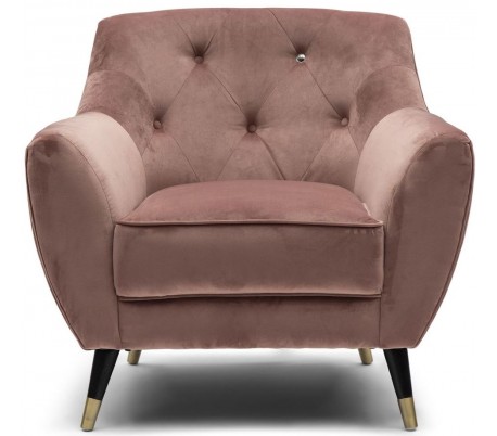 Modena Lænestol i velour B89 cm - Sort/Gyldent