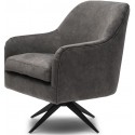 St. Lewis Lænestol i polyester og træ H77 cm - Sort/Elefantgrå