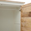 Vitrineskab i mangotræ H210 cm - Antik hvid/Rustik natur