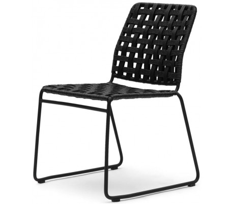 Havestol i reb og aluminium H83 cm - Hvid/Natur