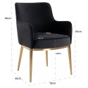 Harper spisebordsstol i velour H87 cm - Børstet guld/Sort kroko