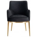 Harper spisebordsstol i velour H87 cm - Børstet guld/Sort kroko
