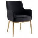 Harper spisebordsstol i velour H87 cm - Børstet guld/Sort kroko