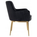 Harper spisebordsstol i velour H87 cm - Børstet guld/Sort kroko