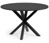 Arya rundt spisebord i melamin og stål Ø120 cm - Sort