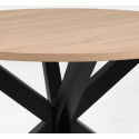Arya rundt spisebord i MDF og stål Ø120 cm - Sort