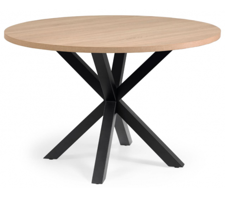 Arya rundt spisebord i MDF og stål Ø120 cm - Sort